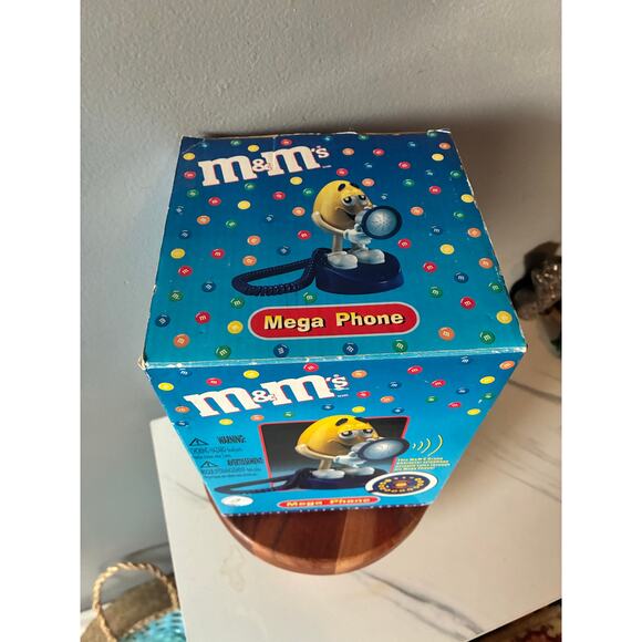 M&M’s Yellow Character Telephone Mega Phone w/ Box Works Novelty Candy Display - Picture 10 of 11